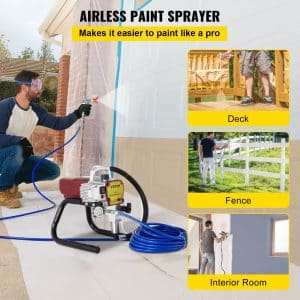 VEVOR Airless Peinture 1500 W Pistolet a Peinture Airless Électrique Machine de Pulvérisation 2,2 L/min Sans Air Pulverisateur Peinture Airless avec Tuyau Haute Pression 15 m pour Navires Ponts