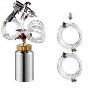 Pot à peinture haute pression 2L, réservoir de pulvérisation avec buse de 1.8mm, pistolet et tuyau pour revêtement de finition industriel et Commercial